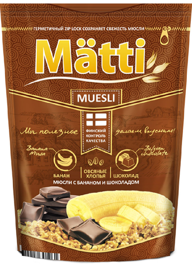 Мюсли банан с шоколадом Матти 250г