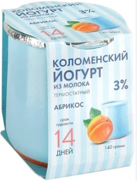 Йогурт 3% 130г абрикос  Коломенский