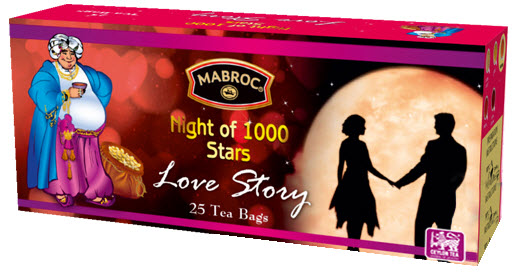 Чай черный Маброк 1000 звезд Love Story малина 25 пакетиков 