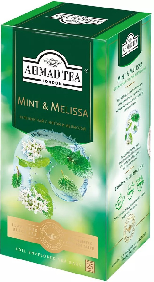 Чай зеленый Ahmad мята/мелисса 25 пакетиков