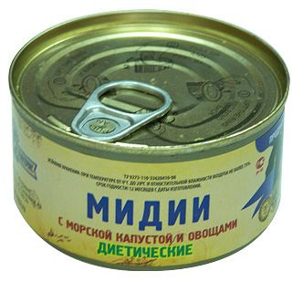 Мидии с морской капустой и овощами диетическая Дальпико 130г