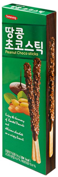 Палочки шоколадные Sunyoung с арахисом 54г 