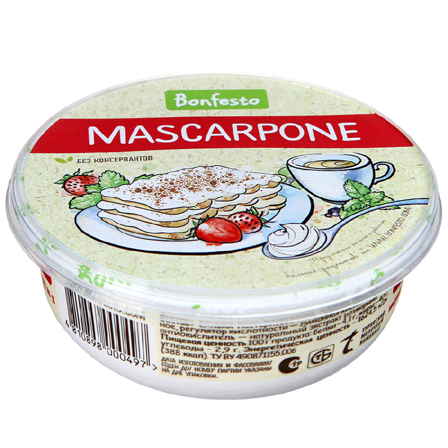 Сыр Маскарпоне 78% 250г Bonfesto