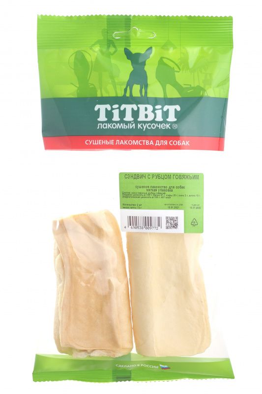 Лакомство для собак Сэндвич с рубцом говядины Titbit 73г