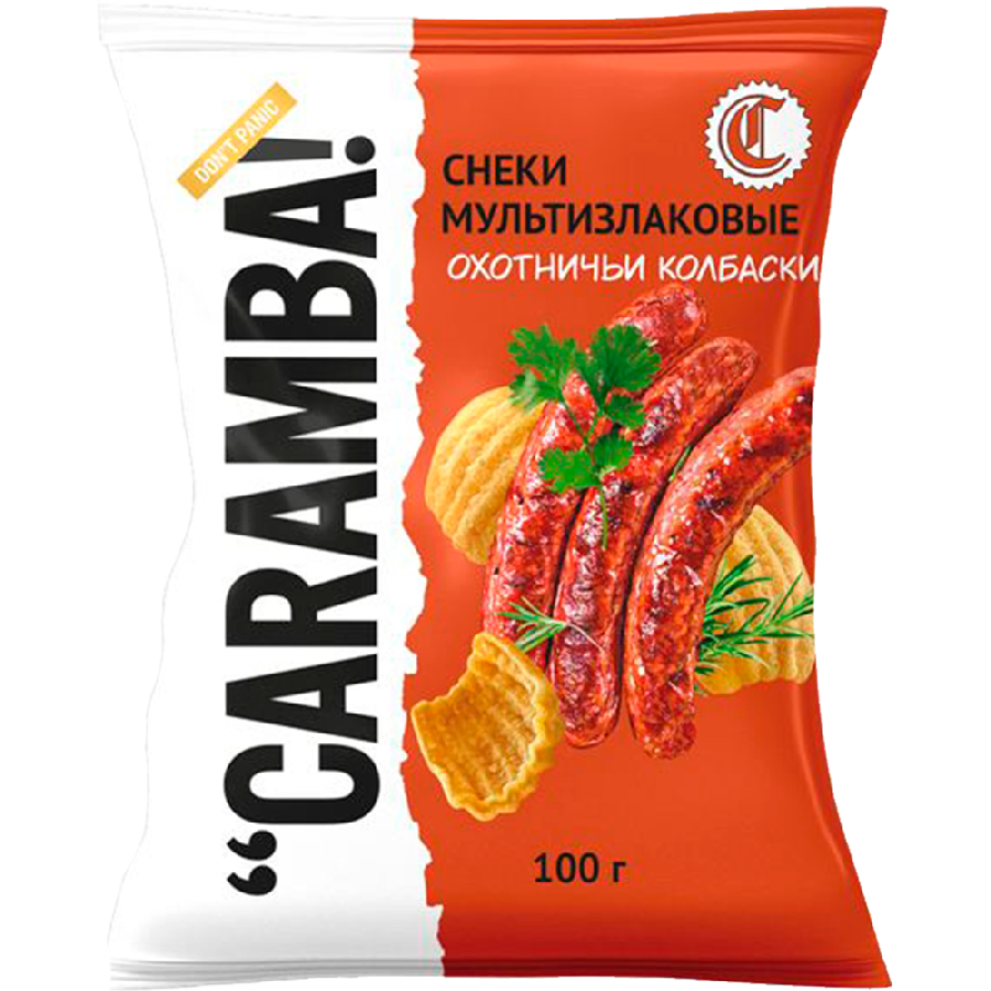 Снеки мультизлаковые Caramba 100г охотничьи колбаски