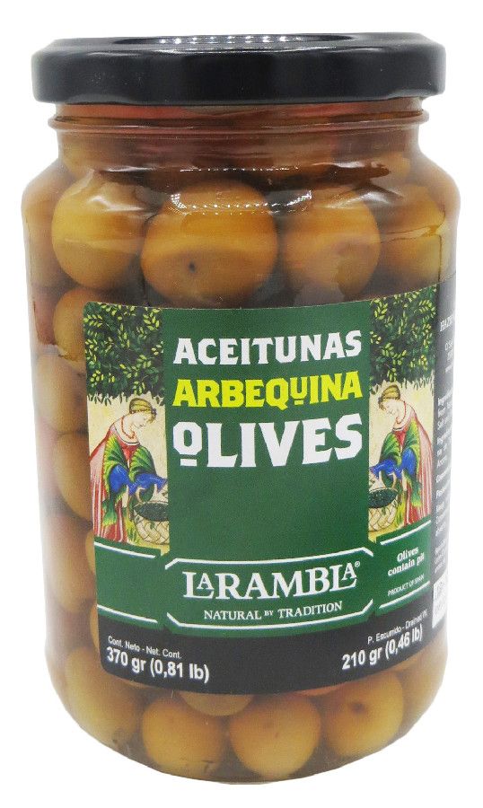 Оливки зеленые с косточкой Arbeqvina La Rambla 370г  