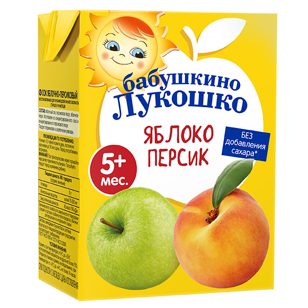 Сок Бабушкино Лукошко яблоко/персик 0,2л
