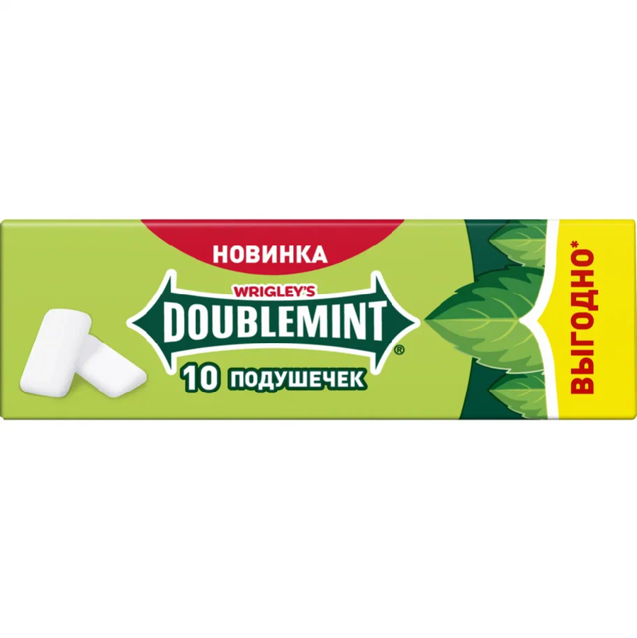 Wrigley's Doublemint в подушечках со вкусом мяты жевательная резинка, 13.6г