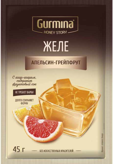 Желе апельсин/грейпфрут Gurmina 45г