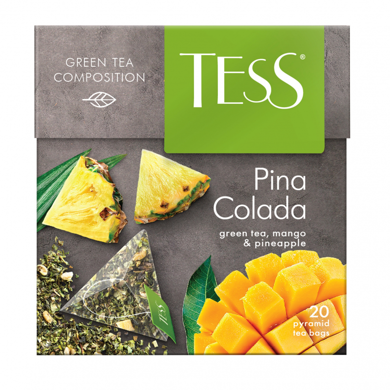 Чай зеленый Tess Pina Colada (Пина Колада) 20 пирамидок по 1,8г