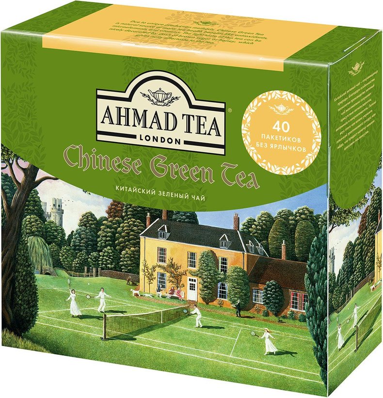 Чай Ahmad Китайский зеленый 40 пакетиков без ярлычков