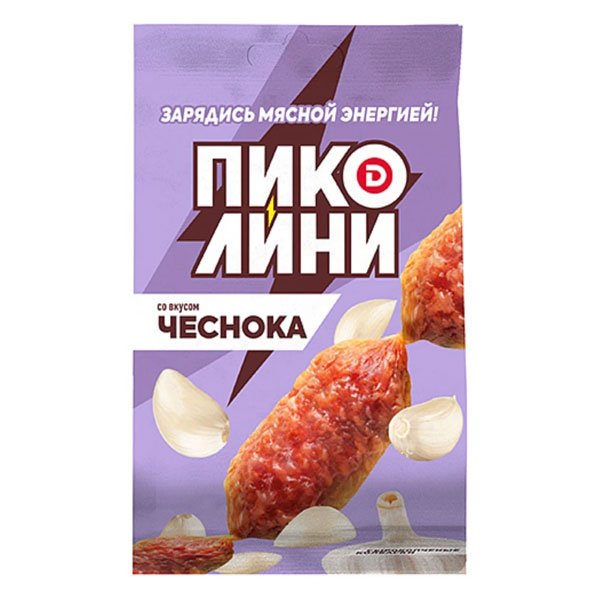 Колбаски Пиколини сырокопченые со вкусом чеснока 50г