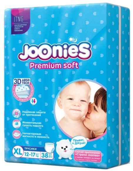 Трусики Joonies Premium Soft XL 12-17кг 38шт