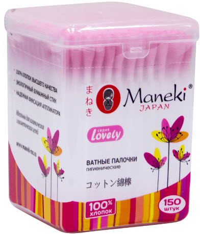 Палочки ватные Maneki Lovely гигиенические коробка 150шт