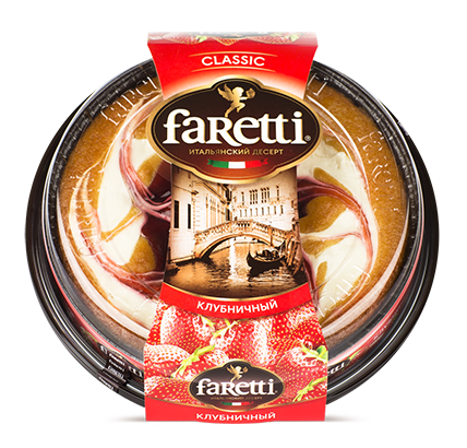 Торт Faretti Клубничный бисквитный 400 грамм
