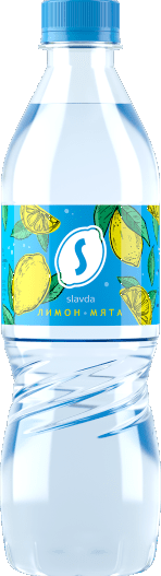 Вода Славда газированная лимон/мята 0,5л