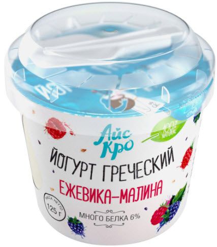 Йогурт греческий 3% ежевика/малина АйсКро 125г