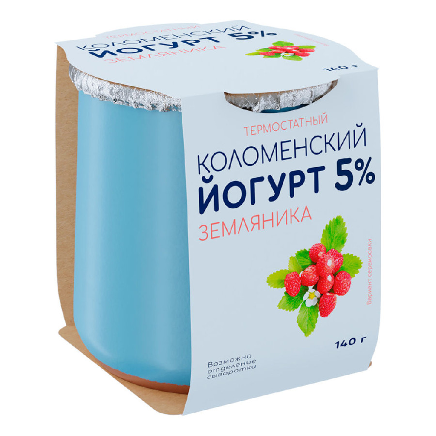 Йогурт 5% 140г земляника  Коломенский
