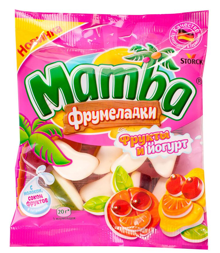 Мармелад жевательный Мамба Фрукты и йогурт 140г   
