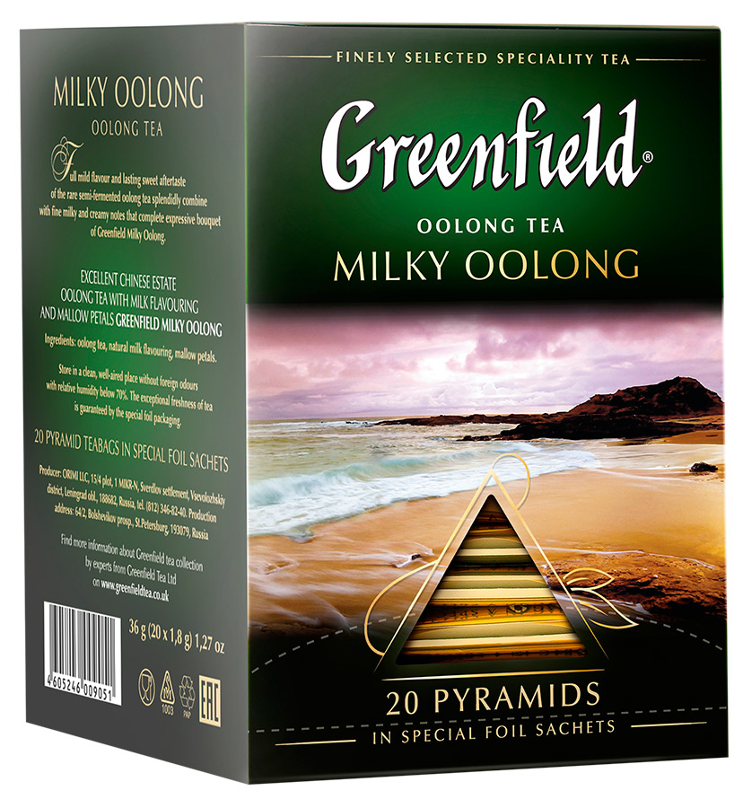 Чай Гринфилд Милки Оолонг зеленый 20 пирамидок 