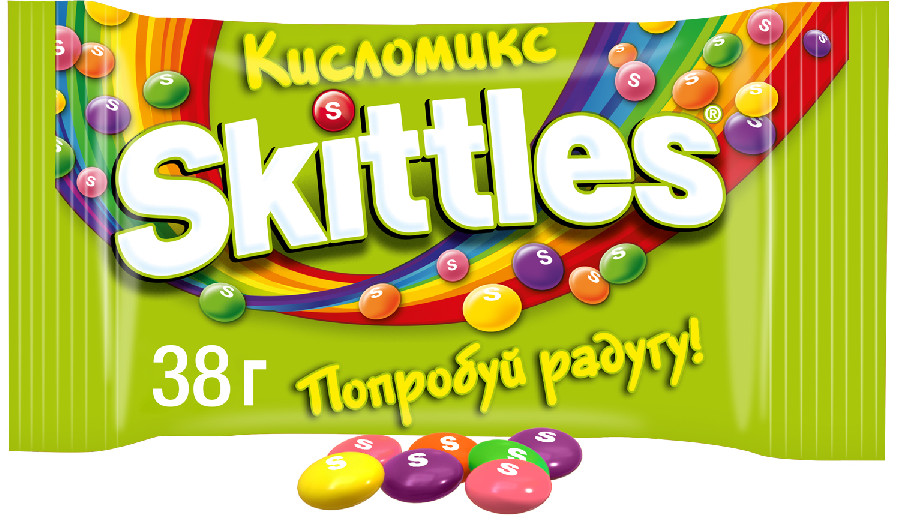 Skittles Кисломикс драже в разноцветной сахарной глазури, 38г