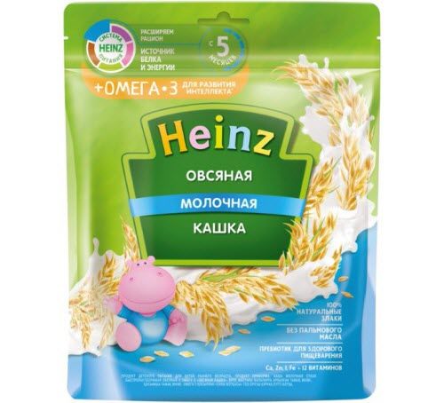 Каша Heinz молочная овсяная с Омега 3 с 5 месяцев 200г  