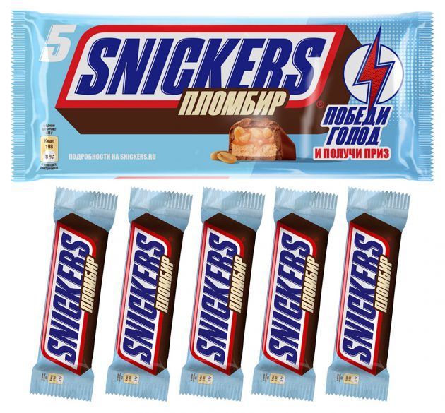 Батончик Snickers Пломбир 200г