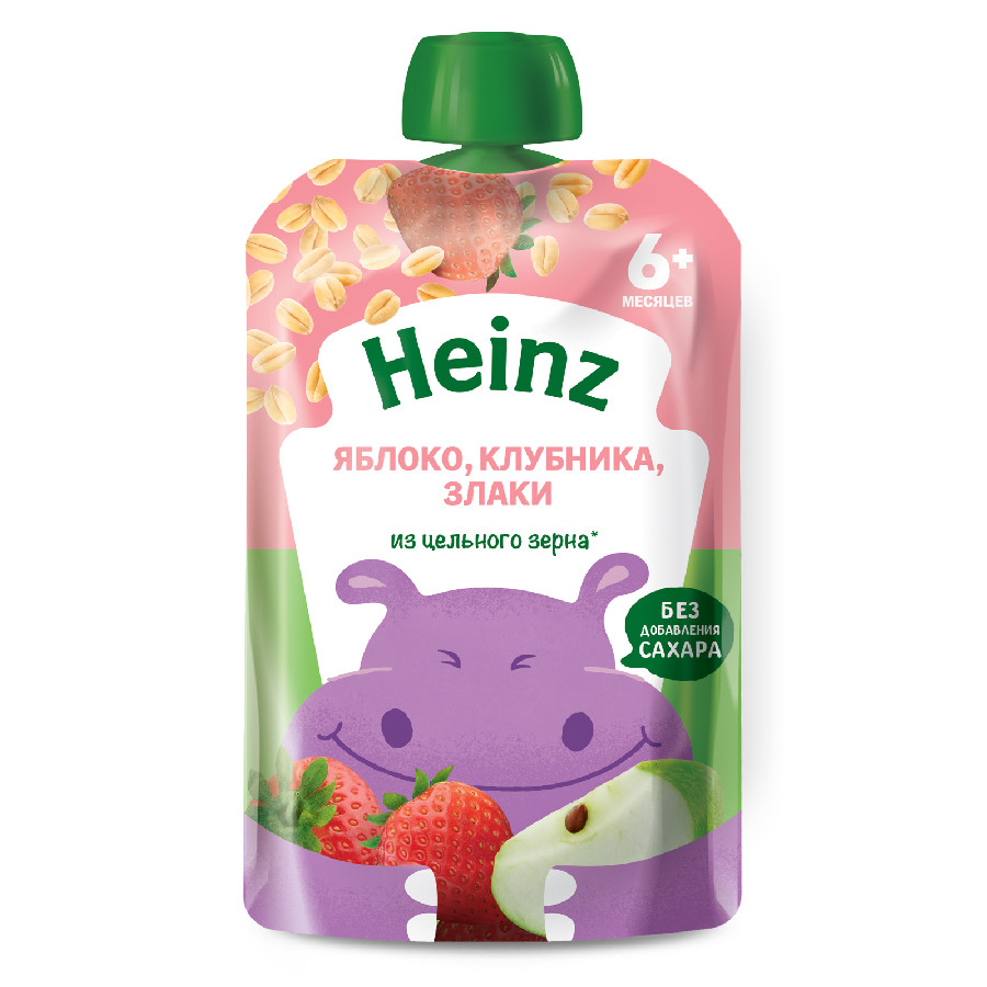 Пюре Heinz яблоко/клубника/злаки 90г