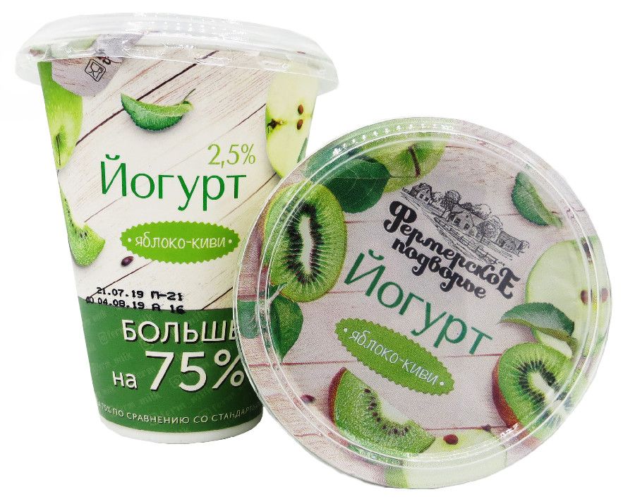 Йогурт Фермерское подворье 2,5% яблоко-киви 320г  