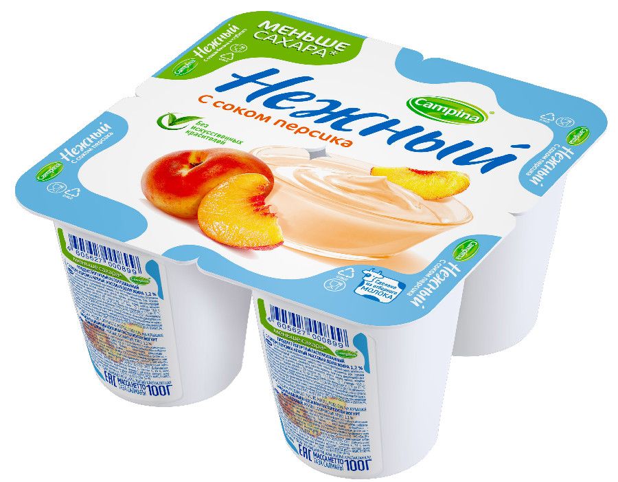 Йогуртный продукт Нежный 1,2% персик 100г 