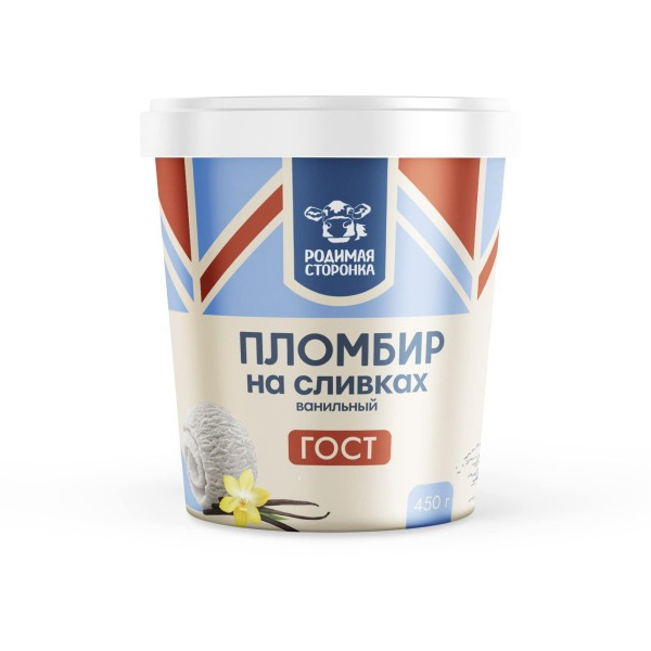 Мороженое пломбир ванильный Родимая сторонка 450г