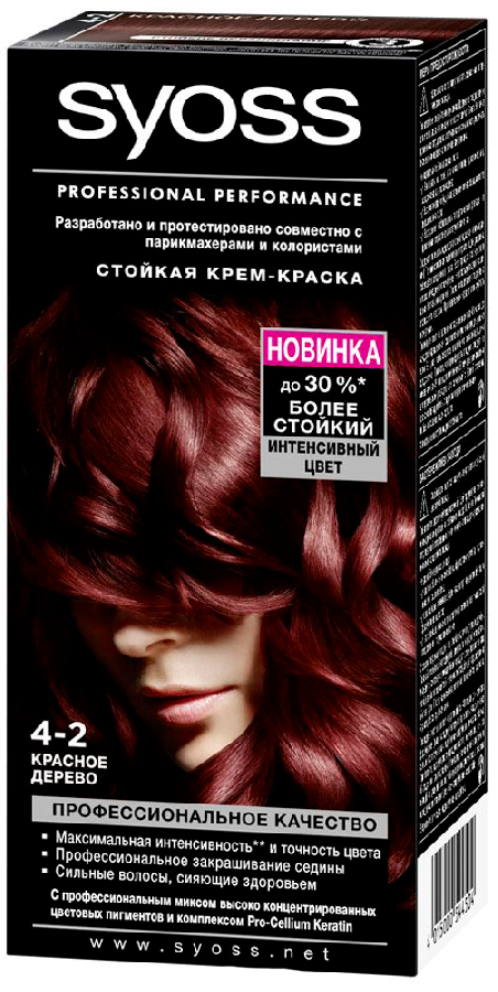 Краска для волос Syoss Color 50мл 4-2 Красное дерево