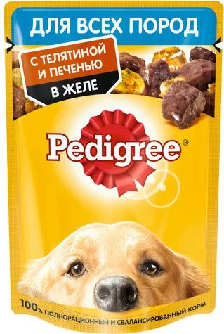 Корм для собак Pedigree желе телятина/печень 85г