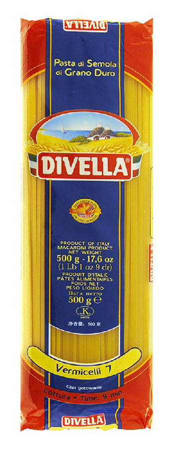 Макаронные изделия вермишель из твердых сортов пшеницы Divella 500г   