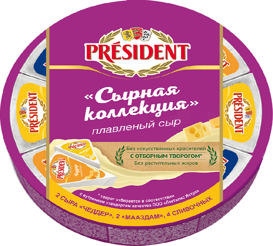 Сыр плавленый Сырная коллекция President 140г