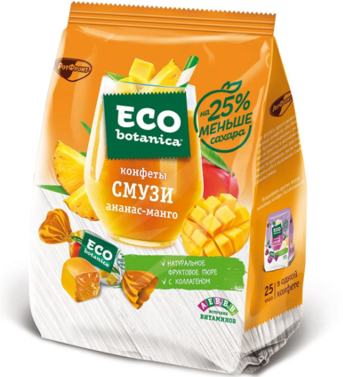 Конфеты Eco Botanica смузи ананас/манго 150г