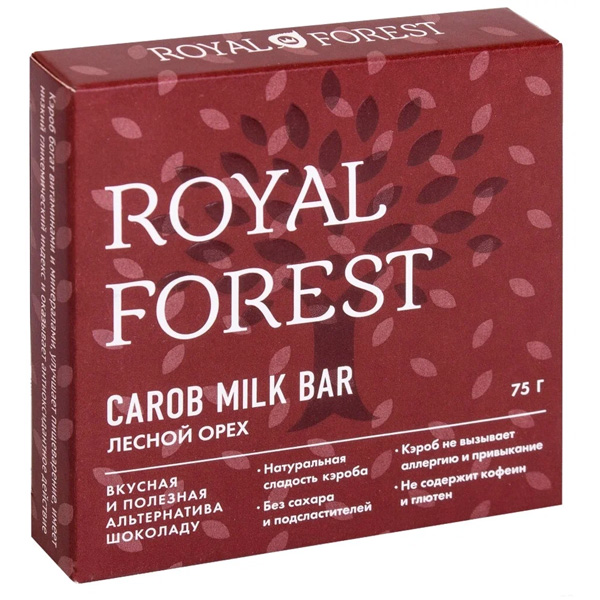 Шоколад Royal Forester без сахара лесной орех 75г