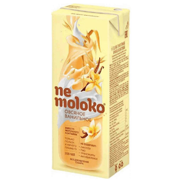 Напиток овсяный Nemoloko ванильный 3,2% 200 мл