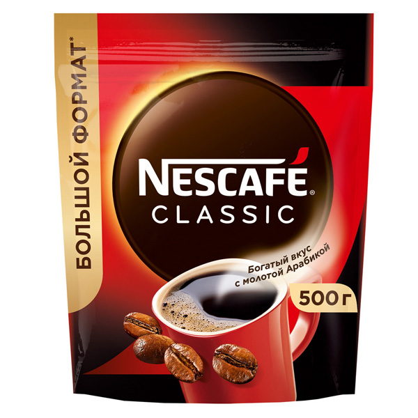 Кофе растворимый Nescafe Classic 500г