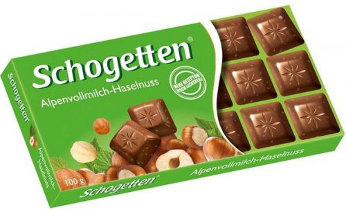 Шоколад Шогеттен Альпийский молочный с лесным орехом 100г